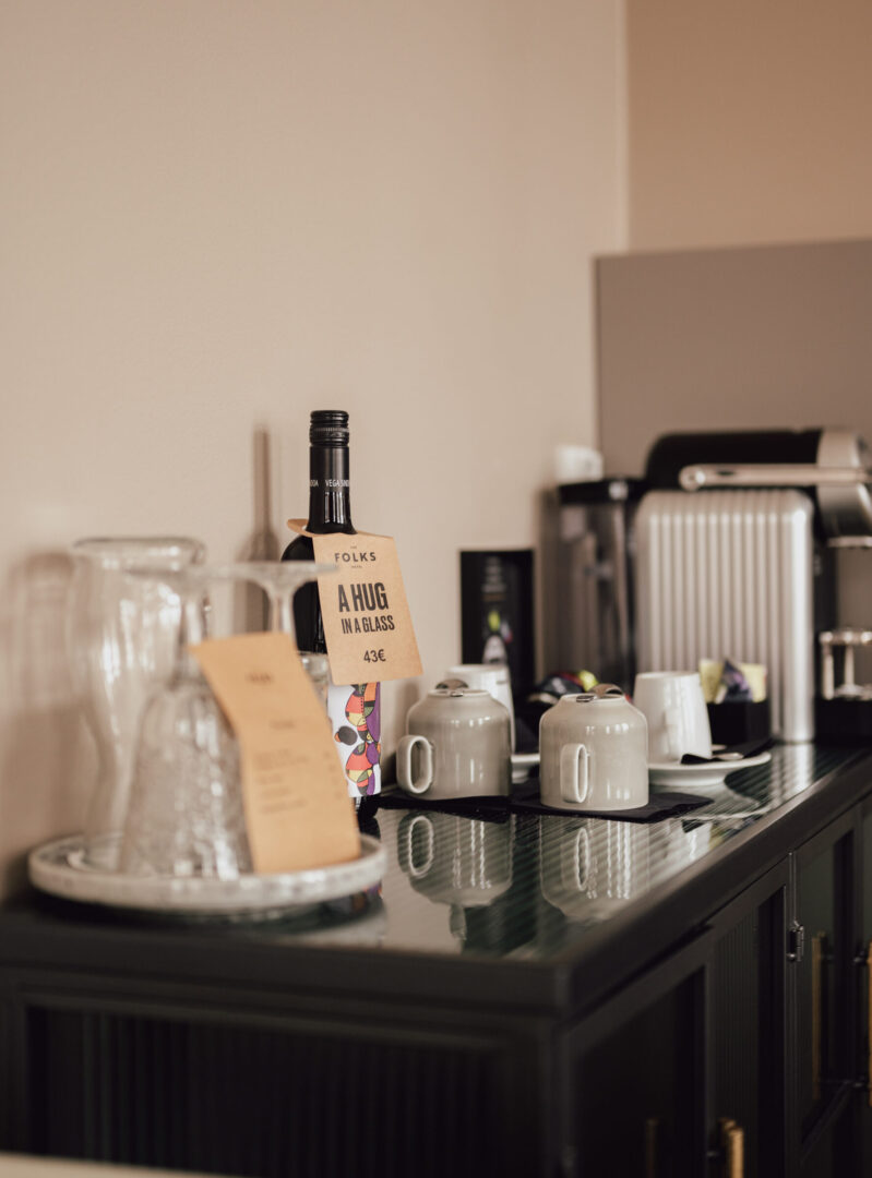 Coffee corner with Nespresso capsule machine