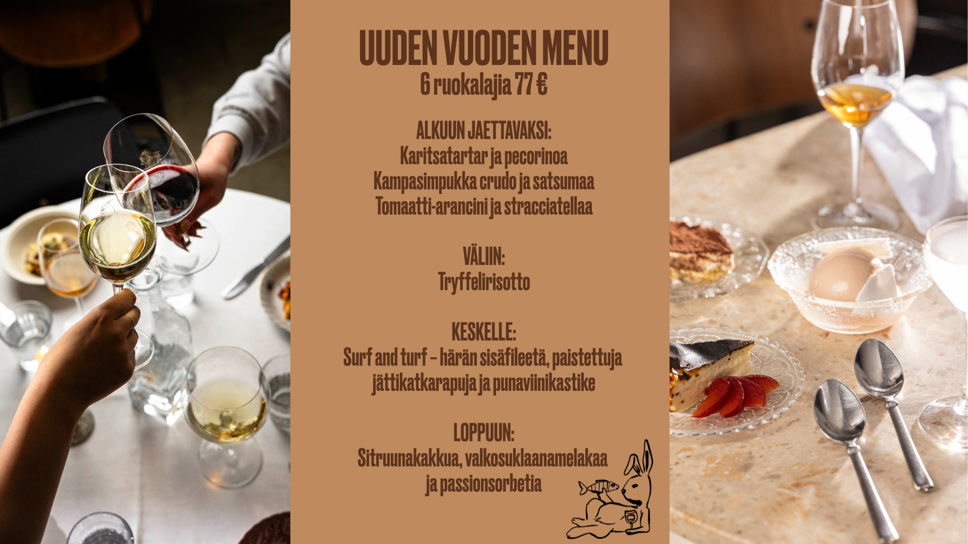 Albinan uuden vuoden menu